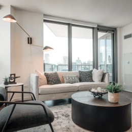 Enjoy relaxation both inside and out in your Hubbard Place living space.