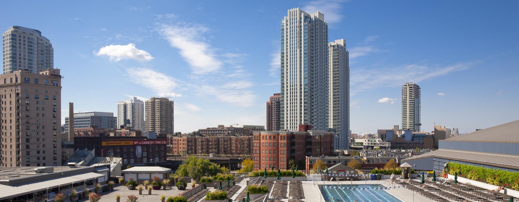 a city with tall buildings