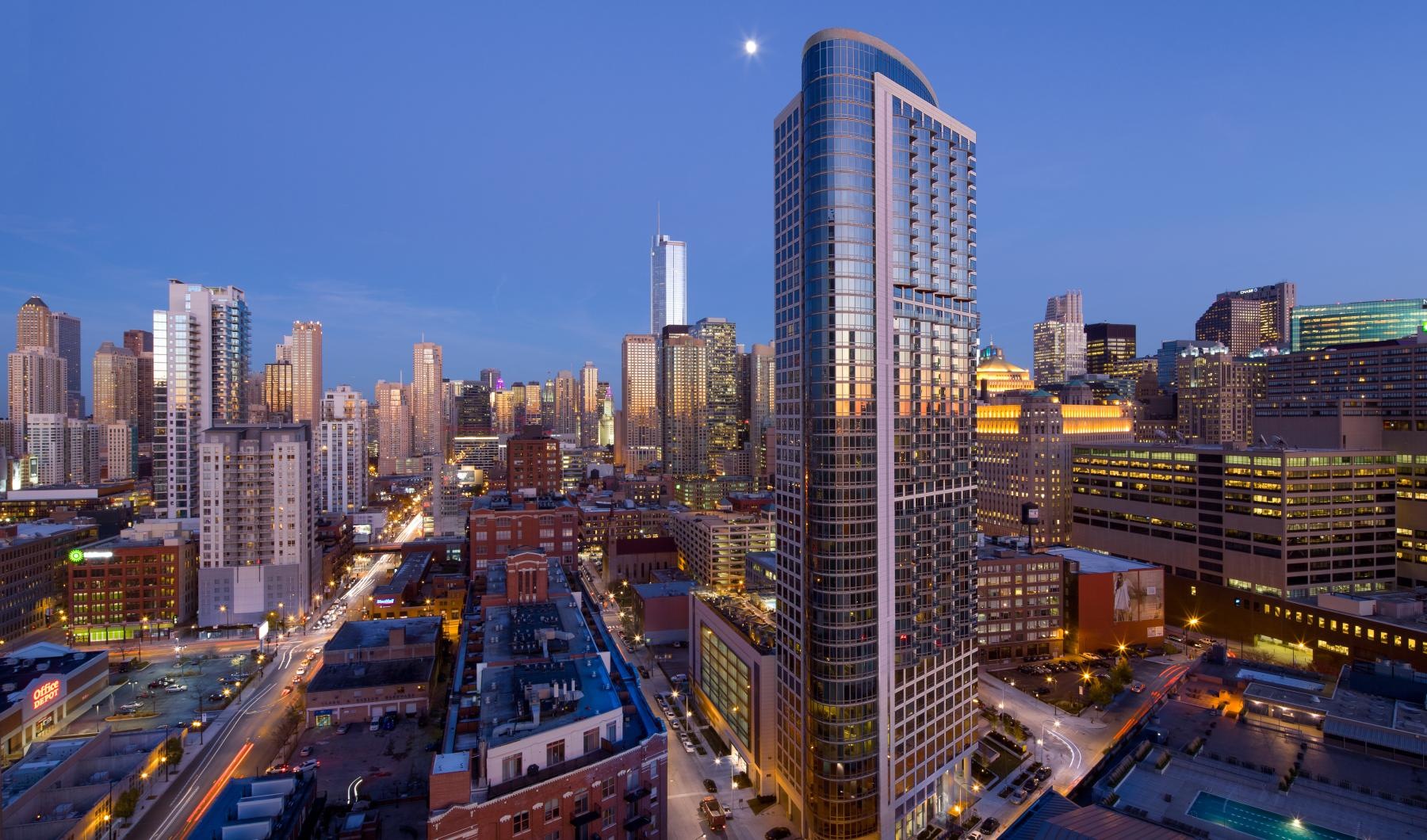 a city with tall buildings